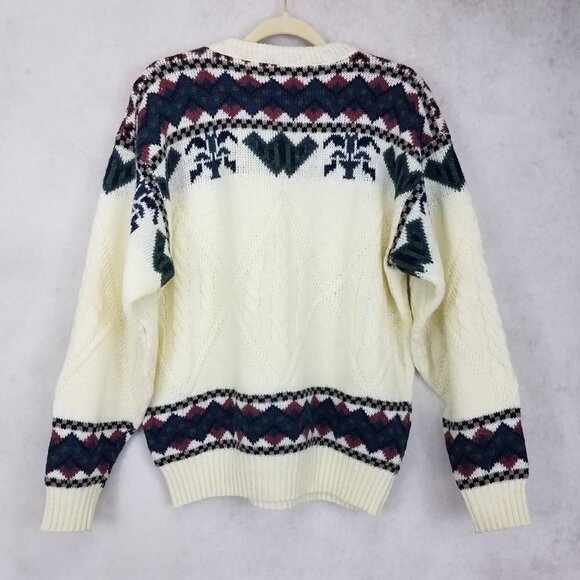 London Fog Men's L Vintage Fair Isle Pullover Knit Sweater - Picture 2 of 8